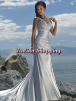abito da sposa modello a tromba in satin